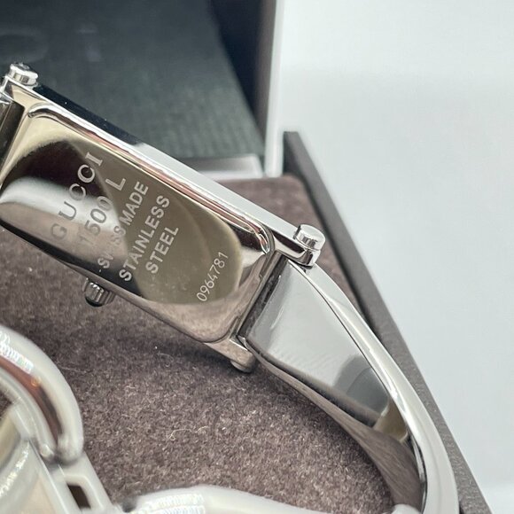 Gucci Pink Mother of Pearl Horsebit Silver Watch in original Box w/ Cards - Picture 7 of 11